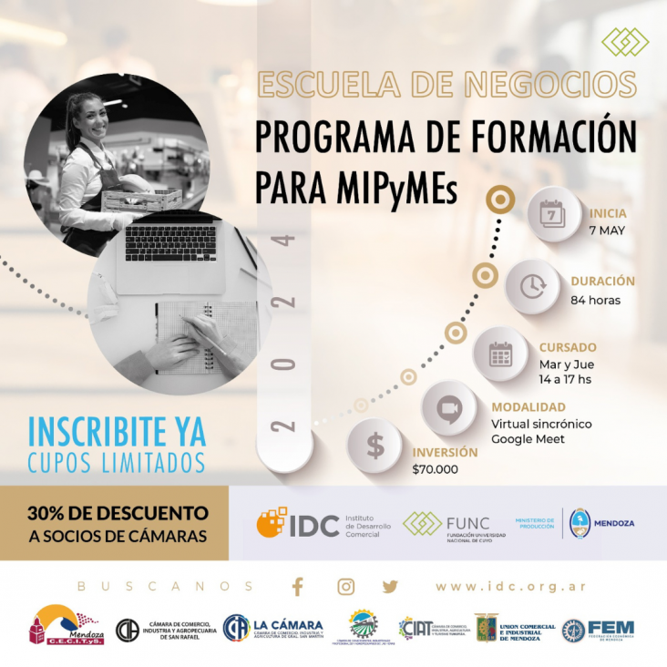 imagen El IDC lanza el Programa de Formación para Mi PYME avalado por la Funcuyo