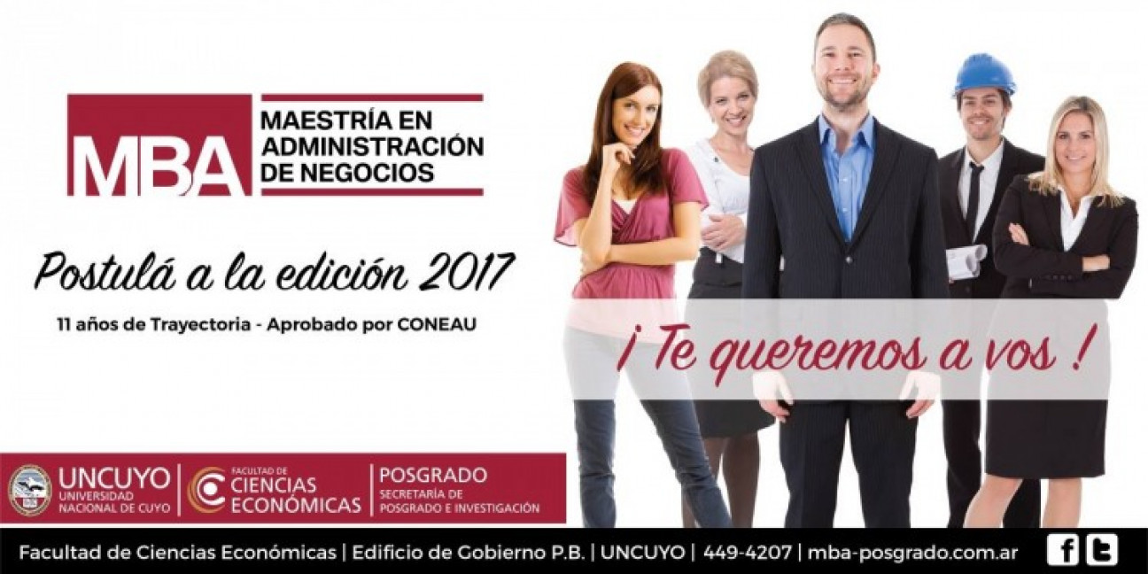 imagen Inscripciones abiertas para la Maestría en Administración de Negocios (MBA)